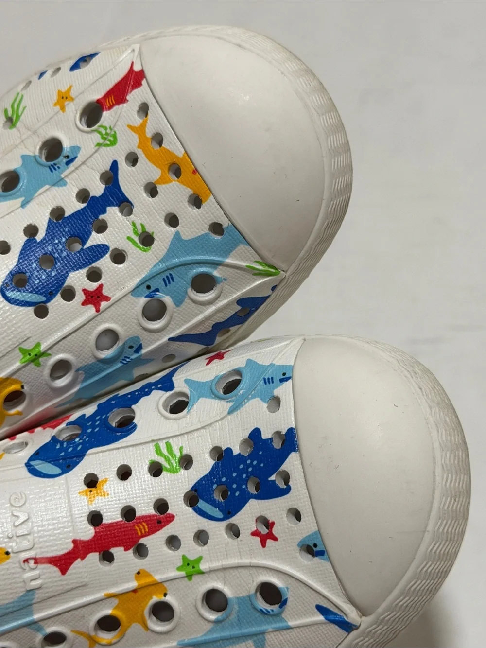Native Jefferson Water Shoe Sneakers Marine Life Shark Print - Toddler Size 7